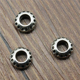 20pcs 10x10x4mm Engraved Spacer Beads Antique Silver Charms