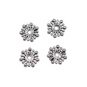 100pcs Spacer Bead Charms 10x2mm Antique Silver Plated