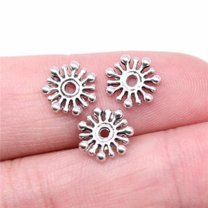 100pcs Spacer Bead Charms 10x2mm Antique Silver Plated