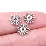 100pcs Spacer Bead Charms 10x2mm Antique Silver Plated