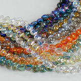 30pcs Bright Love Heart Glass Beads Straight Hole DIY Beaded Necklace Bracelet