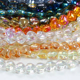 30pcs Bright Love Heart Glass Beads Straight Hole DIY Beaded Necklace Bracelet