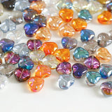 30pcs Bright Love Heart Glass Beads Straight Hole DIY Beaded Necklace Bracelet