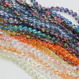 30pcs Bright Love Heart Glass Beads Straight Hole DIY Beaded Necklace Bracelet