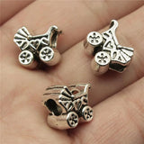 10pcs European Big Hole Beads For Bracelet Making DIY Jewelry Antique Silver