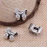 10pcs European Big Hole Beads For Bracelet Making DIY Jewelry Antique Silver