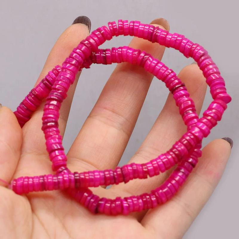 Colorful Shell Flat Round Spacers DIY Jewelry Making