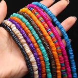 Colorful Shell Flat Round Spacers DIY Jewelry Making