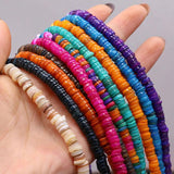 Colorful Shell Flat Round Spacers DIY Jewelry Making