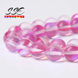 A+ Pink Moon Stone Beads 15'' Strand 6-12mm