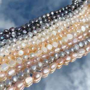 Pink Purple Freshwater Pearl Beads for Jewelry Making DIY 5-6mm