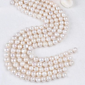11-12mm B Natural Pearl Potato Shape Freshwater Pearls Strand