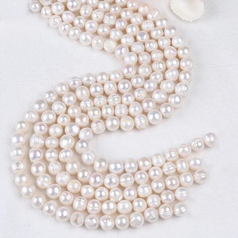 11-12mm B Natural Pearl Potato Shape Freshwater Pearls Strand