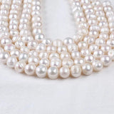 11-12mm B Natural Pearl Potato Shape Freshwater Pearls Strand