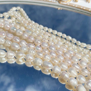 Natural Freshwater Pearl Beads High Oval Shape Punch Loose Beads