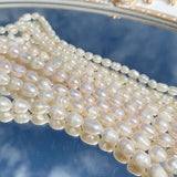 Natural Freshwater Pearl Beads High Oval Shape Punch Loose Beads