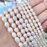 Natural Freshwater Pearl Beads High Oval Shape Punch Loose Beads