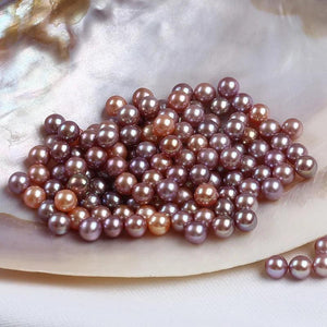 Top Natural Purple Round Freshwater Loose Pearl Beads 6.5-8.5mm