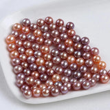 Top Natural Purple Round Freshwater Loose Pearl Beads 6.5-8.5mm