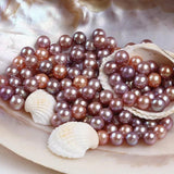 Top Natural Purple Round Freshwater Loose Pearl Beads 6.5-8.5mm