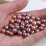 Top Natural Purple Round Freshwater Loose Pearl Beads 6.5-8.5mm