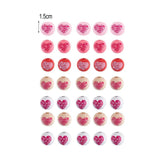 35Pcs 15mm Mixed-color Love Print Wood Beads DIY Jewelry Spacer Bracelet