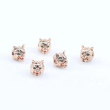Green CZ Wolf Head Beads for DIY Jewelry Making