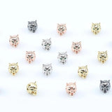 Green CZ Wolf Head Beads for DIY Jewelry Making