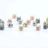 Green CZ Wolf Head Beads for DIY Jewelry Making