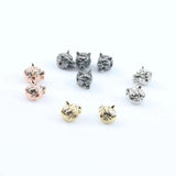 Green CZ Wolf Head Beads for DIY Jewelry Making