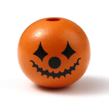 10PCS Wood Halloween Clown Round Wooden Beads 25mm Spacer Beads