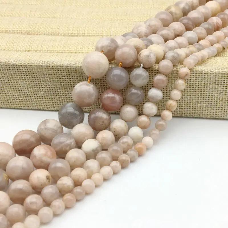 Natural Sun Stone Beads Round Loose For DIY Earrings Making Jewelry