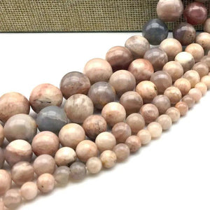 Natural Sun Stone Beads Round Loose For DIY Earrings Making Jewelry