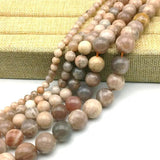 Natural Sun Stone Beads Round Loose For DIY Earrings Making Jewelry