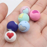 Candy Cardioid Silicone Beads 15mm 10pcs