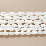 Natural Shell Stone Smooth Drop Shape Beads Strand