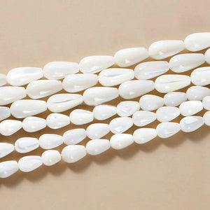 Natural Shell Stone Smooth Drop Shape Beads Strand