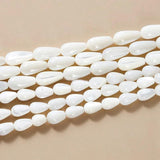 Natural Shell Stone Smooth Drop Shape Beads Strand