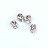 CZ Skull Head Beads for DIY Jewelry Making Copper Spacer Beads 3pcs/lot