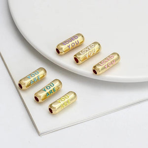 Meibeads Enamel Copper Beads YOU ARE LOVED Charm