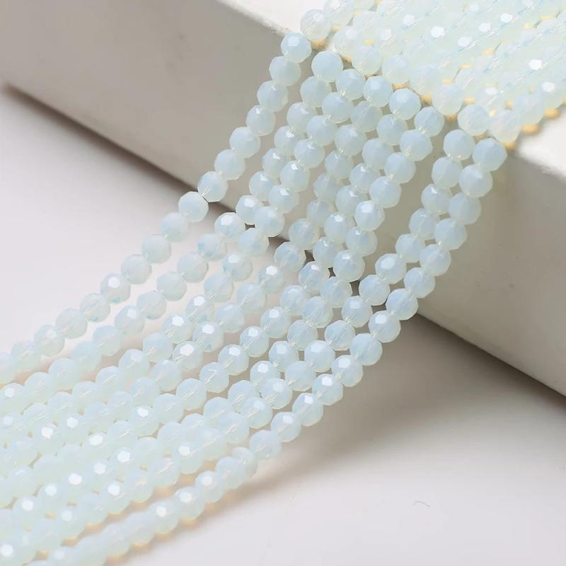 Colorful Faceted Glass Beads Bulk 6/8MM DIY Crafting Jewelry Making
