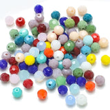 Colorful Faceted Glass Beads Bulk 6/8MM DIY Crafting Jewelry Making