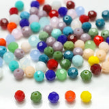 Colorful Faceted Glass Beads Bulk 6/8MM DIY Crafting Jewelry Making
