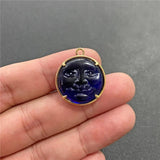 20MM Healing Stone Smiling Face Pendant Natural Jades Chalcedony Beads Pendants