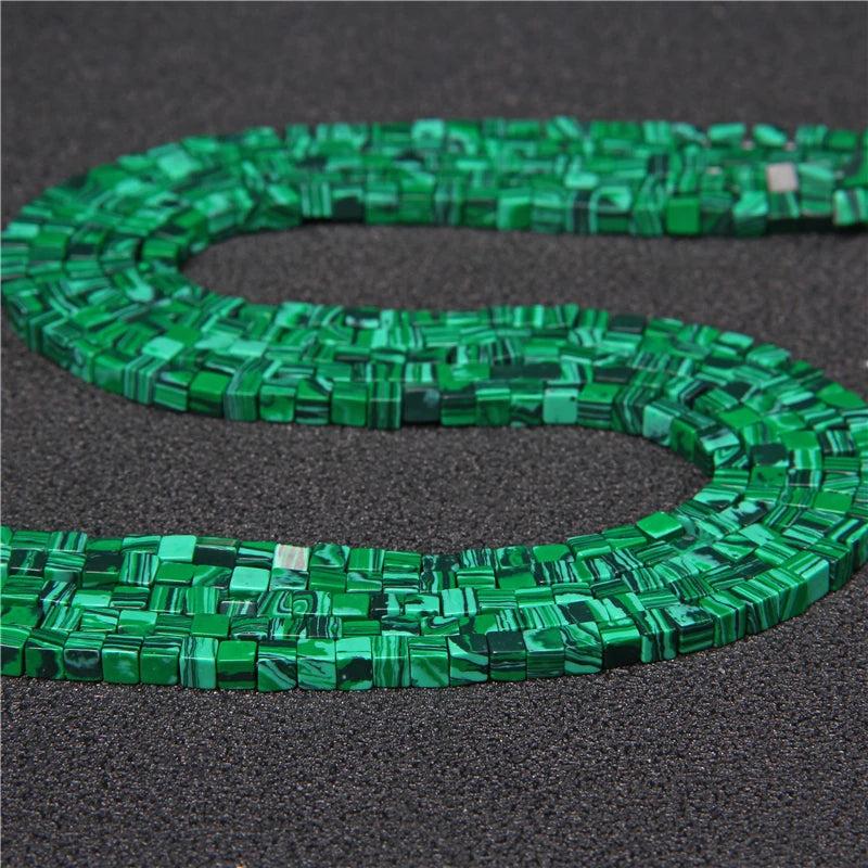 4x4mm Natural Howlite Sea Sediment Beads Square Loose Spacer Stone Beads
