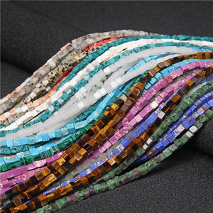 4x4mm Natural Howlite Sea Sediment Beads Square Loose Spacer Stone Beads
