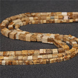 4x4mm Natural Howlite Sea Sediment Beads Square Loose Spacer Stone Beads