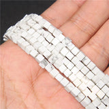 4x4mm Natural Howlite Sea Sediment Beads Square Loose Spacer Stone Beads