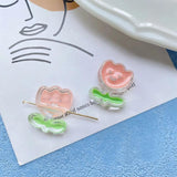 10Pcs Acrylic Tulip Flower Beads for DIY Jewelry Making