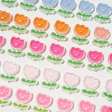 10Pcs Acrylic Tulip Flower Beads for DIY Jewelry Making
